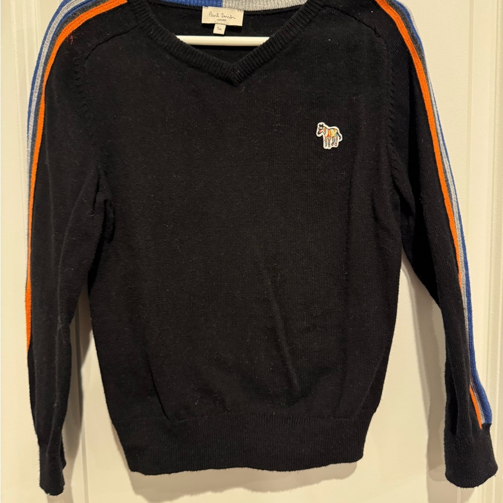 Paul Smith Black Sweater with Multicolor Stripes